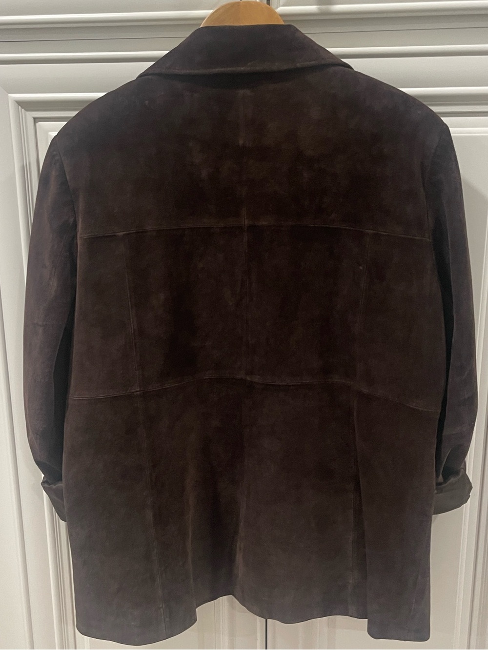 Vintage Genuine Sonoma Jean Co Dark Chocolate Brown Suede Leather Zip Jacket XL - Picture 13 of 13